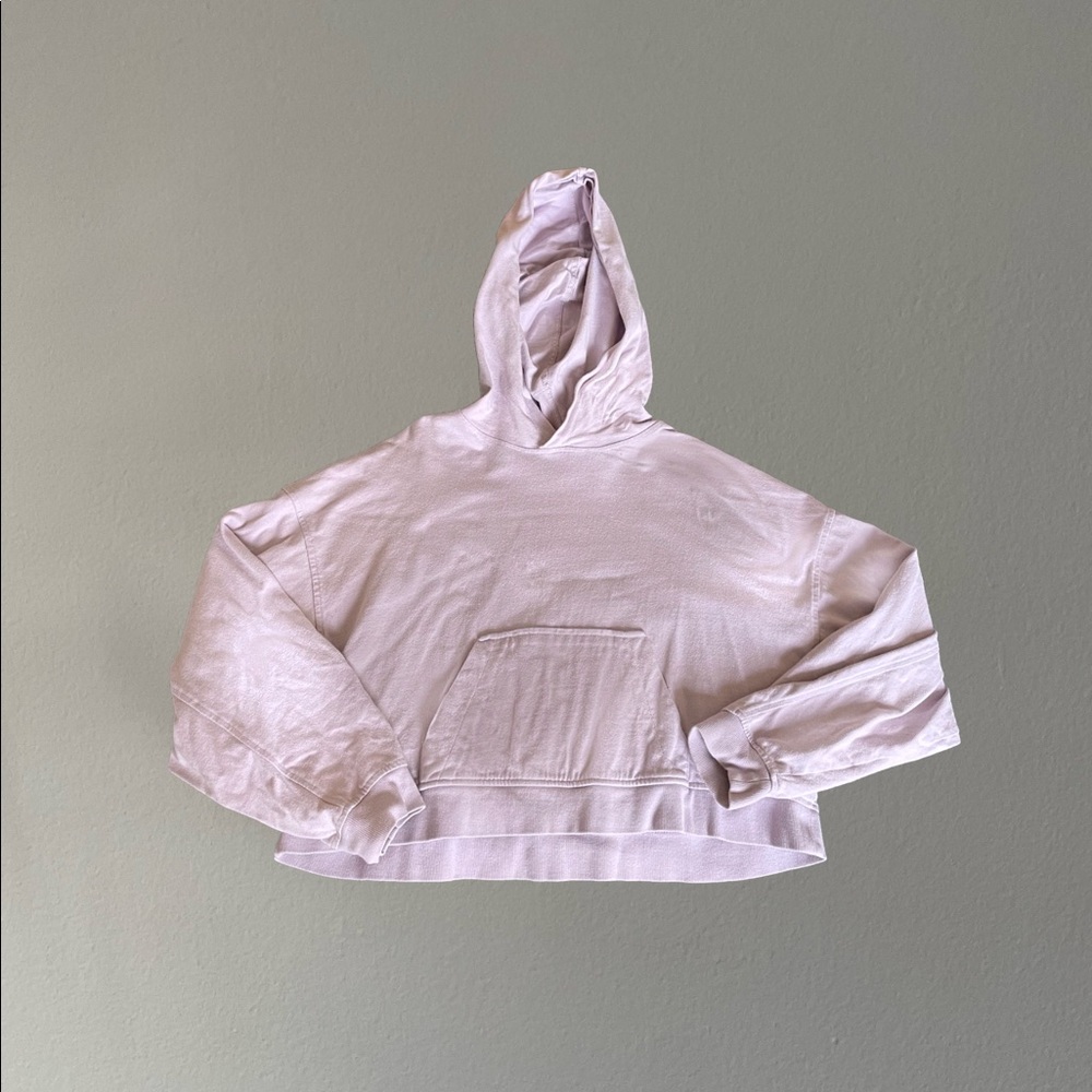 Lilac Forever 21 Cropped Oversized Hoodie